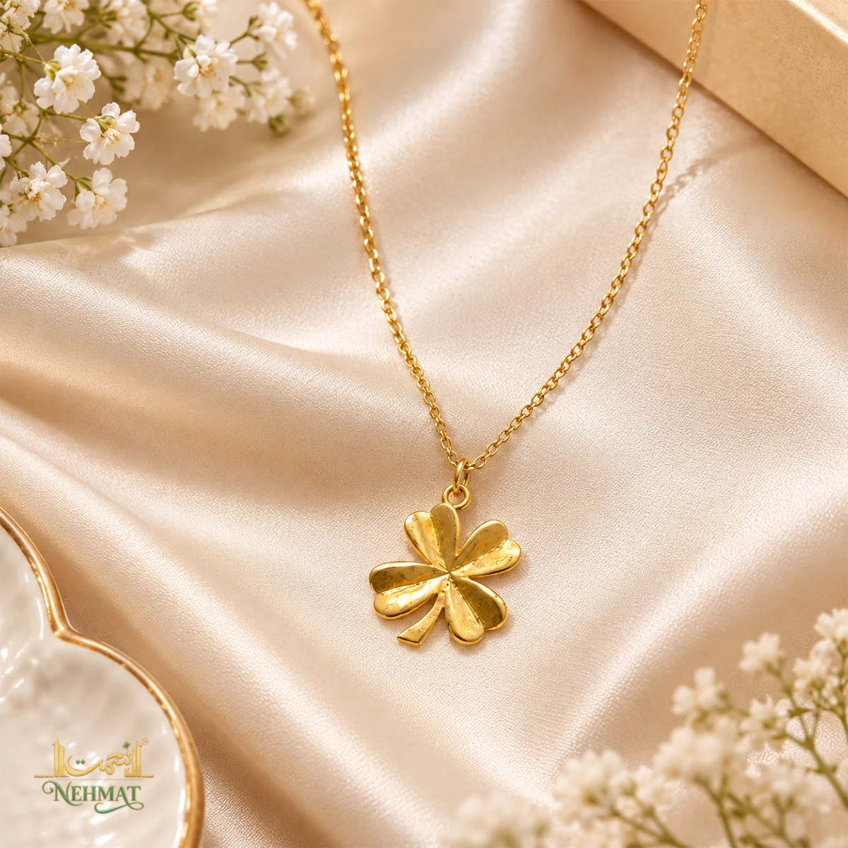 NEHMAT Floral Gold Tone Pendant Necklace for Women