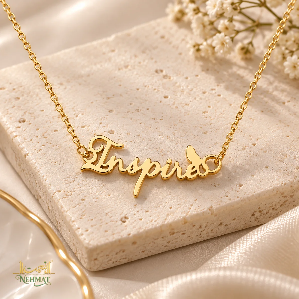 NEHMAT Inspire Gold Tone Pendant Necklace for Women